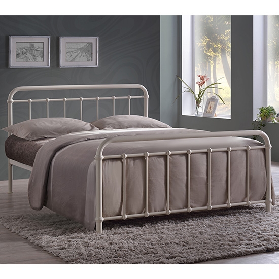 Miami Metal Double Bed In Ivory