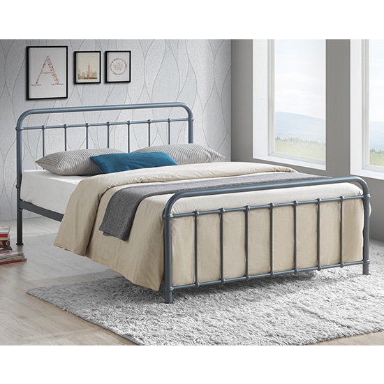 Miami Metal Small Double Bed In Grey