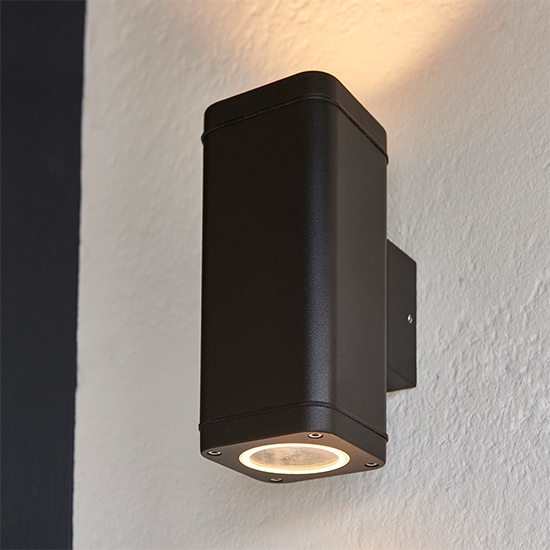 Milton 2 Led Lights Wall Light In Textured Black