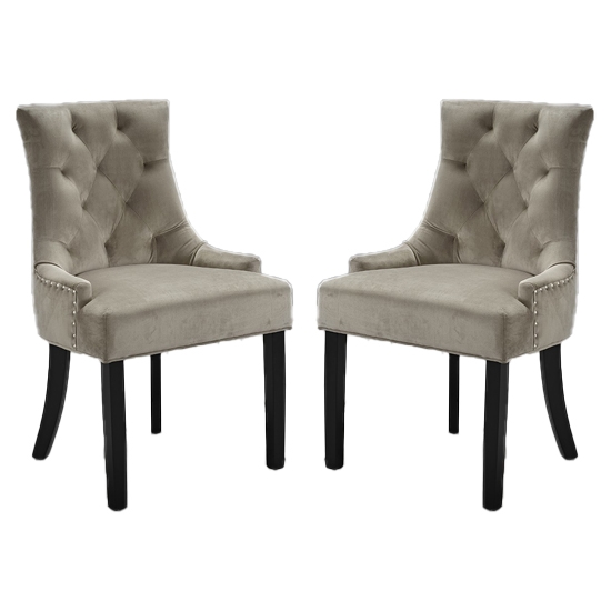 Morgan Beige Fabric Dining Chairs In Pair