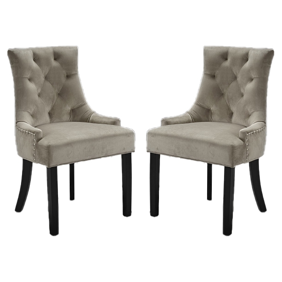 Morgan Beige Fabric Dining Chairs In Pair