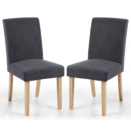Morton Light Grey Linen Effect Dining Chairs With Natural Legs In Pair