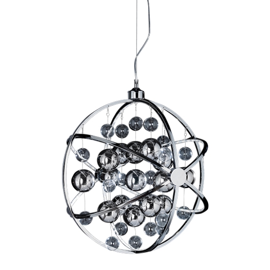 Muni 600mm Clear Glass Ceiling Pendant Light In Polished Chrome