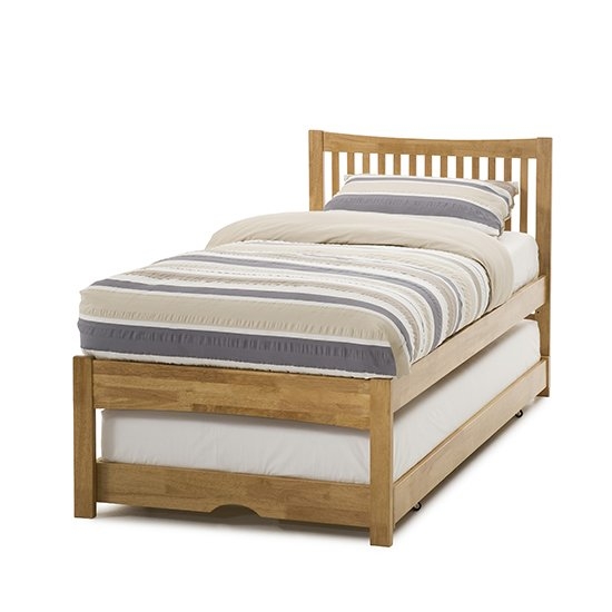 Mya Wooden Single Bed With Guest Bed In Honey Oak