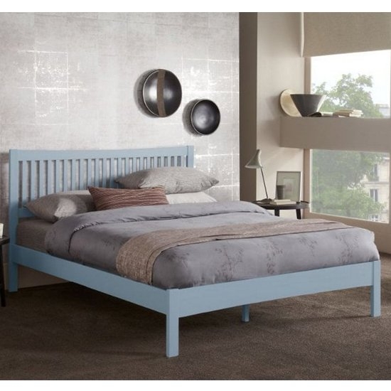 Mya Wooden Small Double Bed In Grey