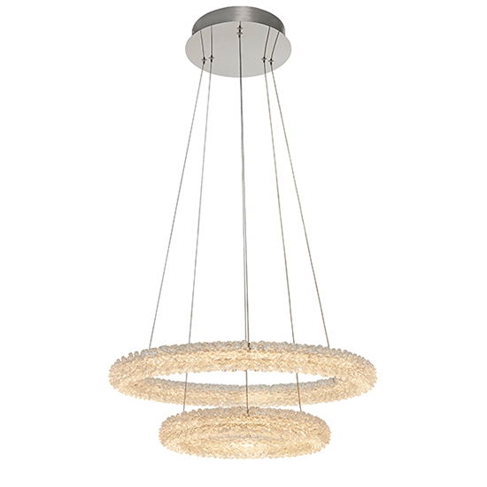 Neve Led 2 Rings Decorative Crystal Double Hoop Ceiling Pendant Light