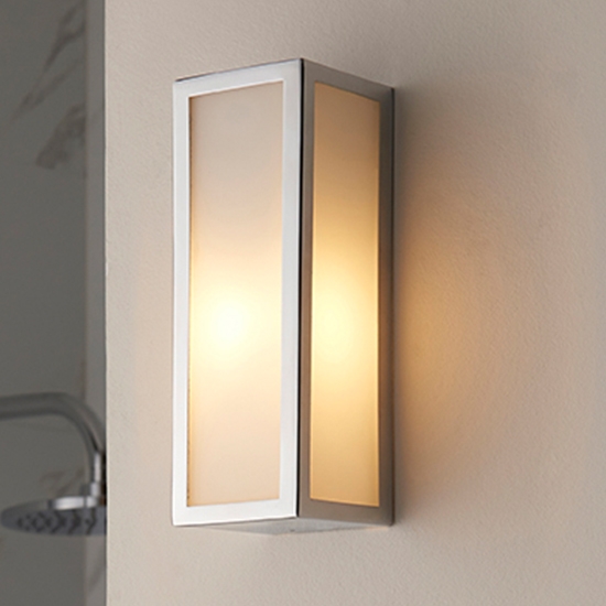 Newham Wall Light In Chrome With Frosted Glass Diffuser
