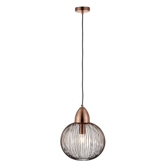 Nicola Round Ceiling Pendant Light In Antique Copper