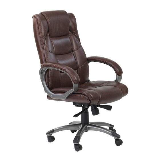 Northland High Back Soft Feel Leather Executive Office Chair In Brown