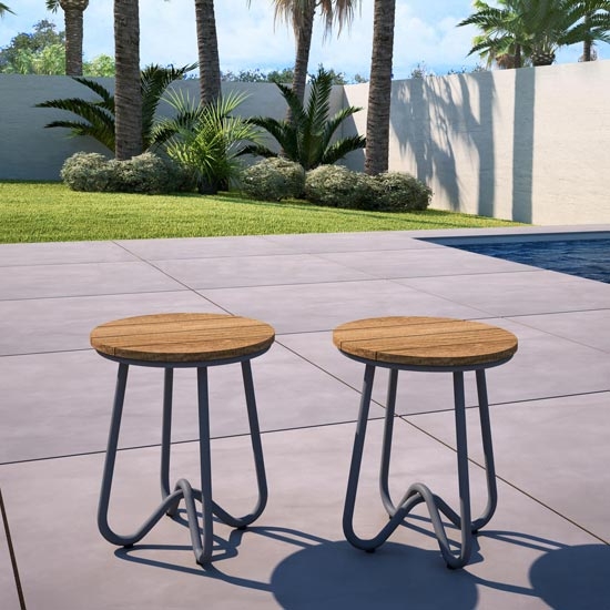 Novogratz Bobbi Set Of 2 Bistro Stools In Charcoal Grey