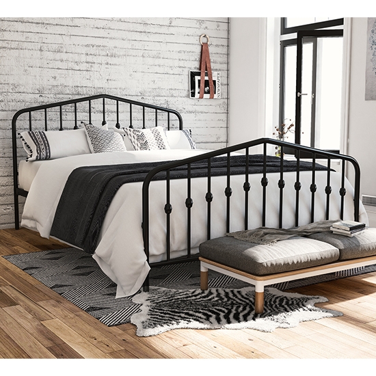 Novogratz Bushwick Metal King Size Bed In Black