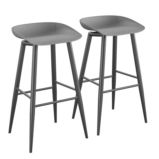 Novogratz Riley Outdoor Charcoal Grey Bar Stools In Pair