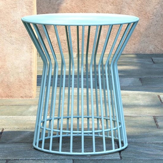 Novogratz Roberta Metal Side Table In Aqua Haze