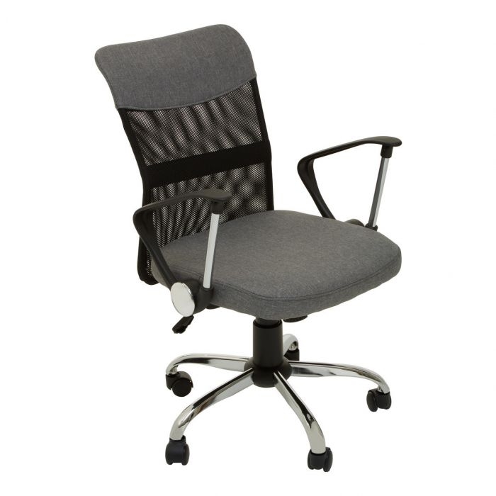 Otena Fabric Upholstered Home And Office Chair In Grey