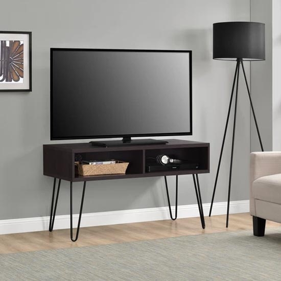 Owen Retro Wooden Tv Stand In Espresso