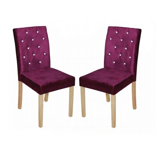 Paris Purple Velvet Dining Chairs In Pair