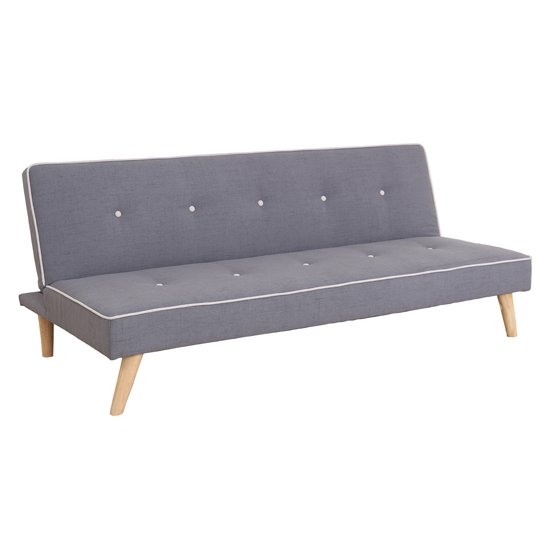 Parker Linen Fabric Buttoned Sofa Bed In Grey
