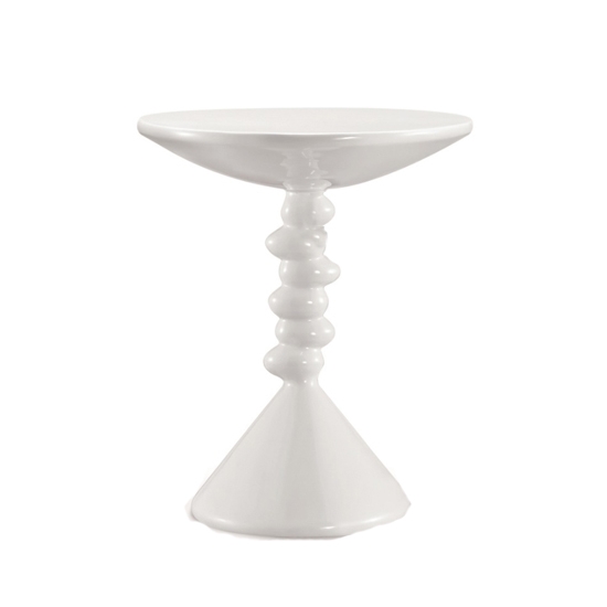Paso Wooden Lamp Table In White High Gloss