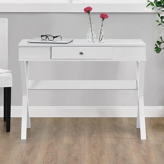 Paxton Wooden 1 Drawer Computer Desk In White