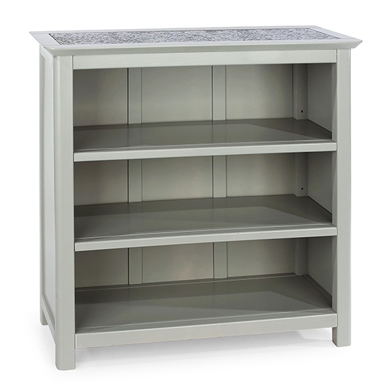 Perth Low Natural Stone Top Bookcase In Grey