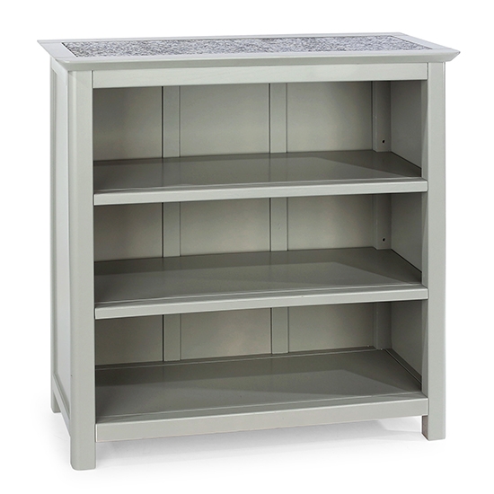 Perth Low Natural Stone Top Bookcase In Grey