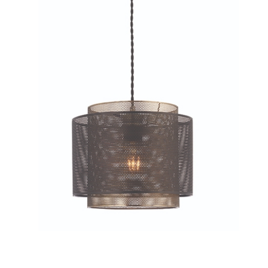 Plexus Large Ceiling Pendant Light In Matt Black And Antique Brass