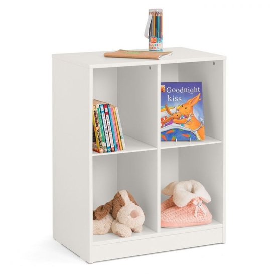 Pluto Wooden Cube Bookcase In Stone White