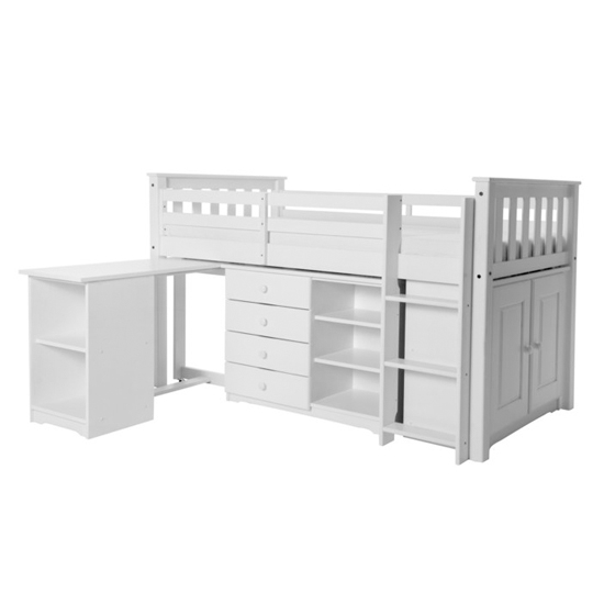 Porto Mid Sleeper Bunk Bed Set In White