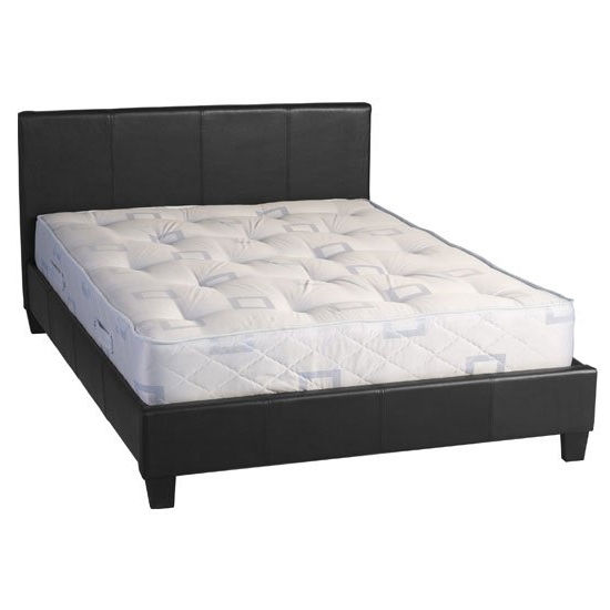 Prado Faux Leather Upholstered Lift Up Double Bed In Black