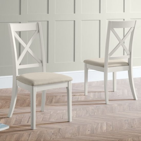 Provence Grey Wooden Dining Chairs In Pair