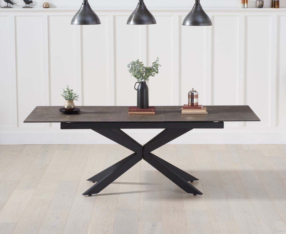 Britolli Extending Glass Dining Table In Mink