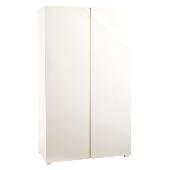 Puro Wooden 2 Doors Wardrobe In Cream High Gloss