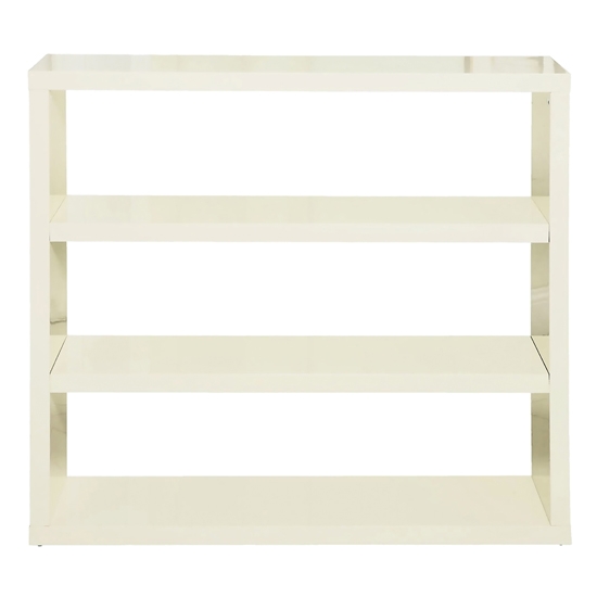 Puro Wooden Bookcase In Cream High Gloss Woth 2 Shelves