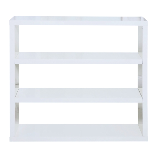 Puro Wooden Bookcase In White High Gloss With 2 Shelves