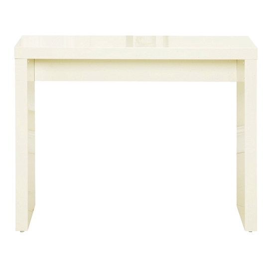 Puro Wooden Console Table In Cream High Gloss