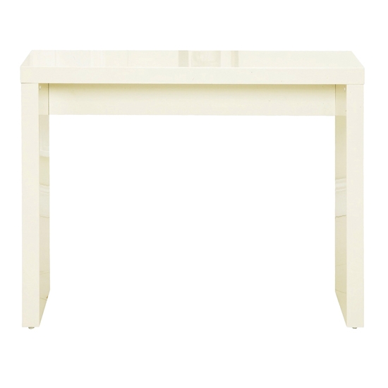Puro Wooden Console Table In Cream High Gloss