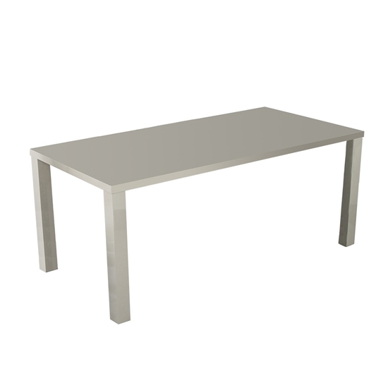 Puro Wooden Medium Dining Table In Stone High Gloss