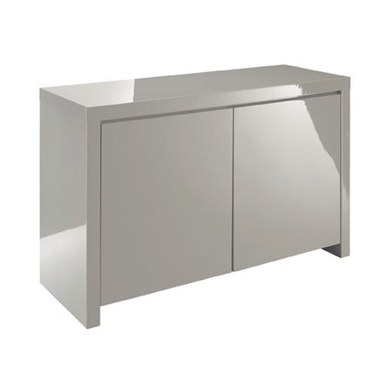 Puro Wooden Sideboard In Stone High Gloss With 2 Doors