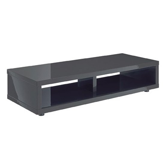 Puro Wooden Tv Stand In Charcoal High Gloss