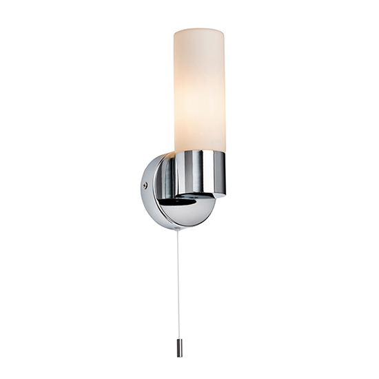 Purton Matt Opal Duplex Glass Wall Light In Chrome