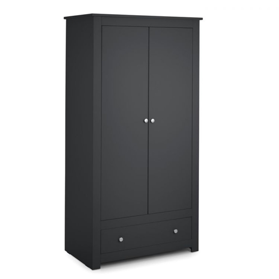 Radley Wooden 2 Doors 1 Drawer Wardrobe In Anthracite