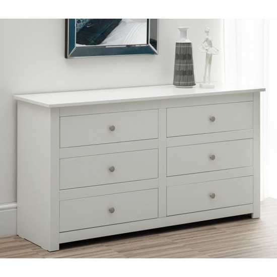 Radley Wooden Chest Of Drawers In White With 6 Drawers