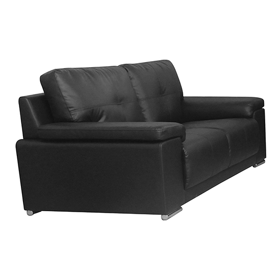 Ranee Leather And Pu 2 Seater Sofa In Black