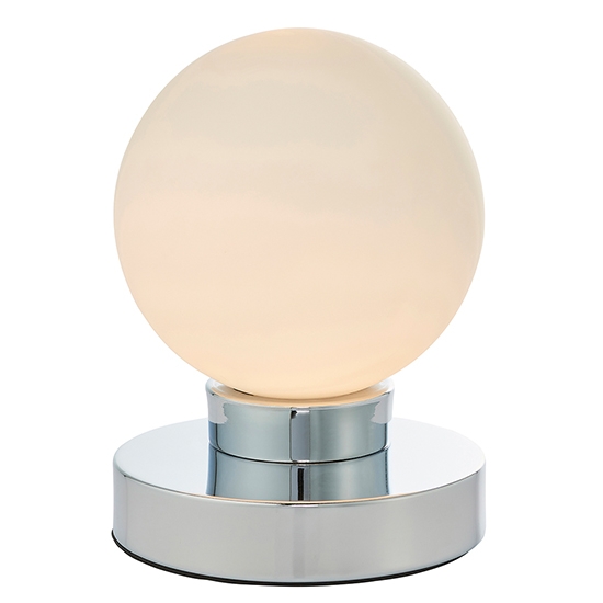 Ratio Gloss Opal Glass Shade Touch Table Lamp In Chrome