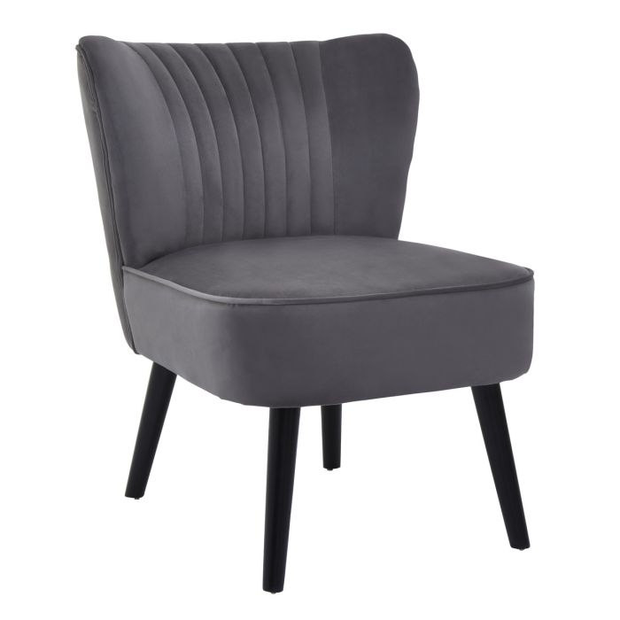 Regents Park Velvet Upholstered Bedroom Chair In Grey