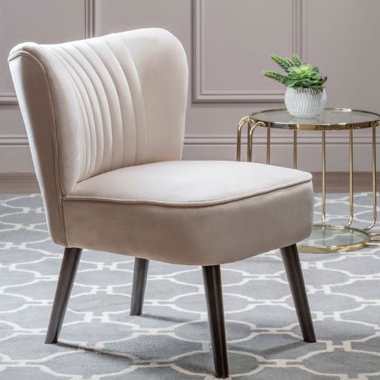 Regents Park Velvet Upholstered Bedroom Chair In Mink
