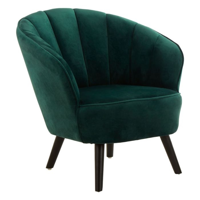 Regents Park Velvet Upholstered Tub Chair In Green