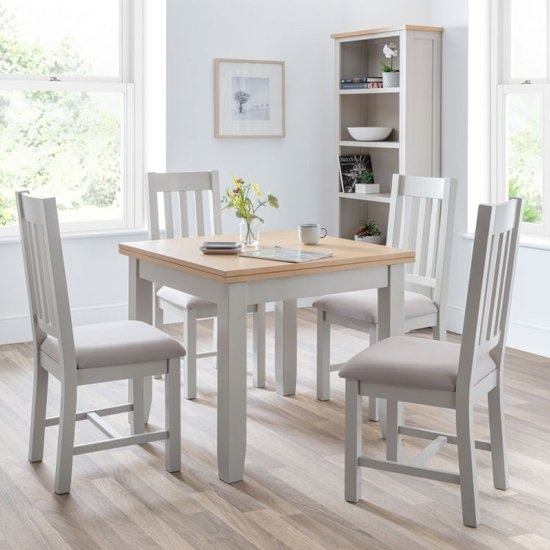 Richmond Extending Flip Top Elephant Grey Dining Table 4 Chairs
