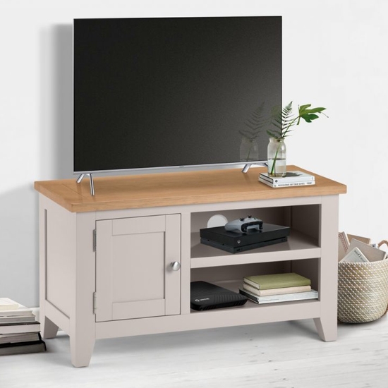 Richmond Wooden 1 Door Tv Stand In Elephant Grey