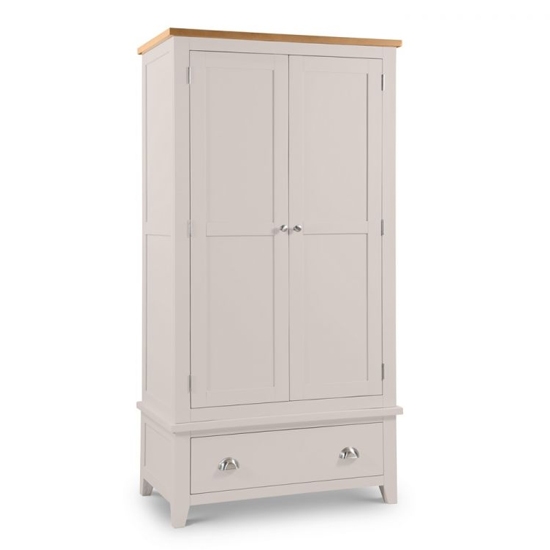 Richmond Wooden 2 Doors 1 Drawer Wardrobe In Oak And Grey